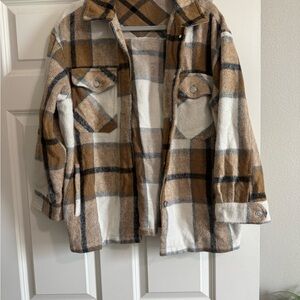 Plaid Button-Up Jacket